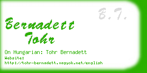 bernadett tohr business card